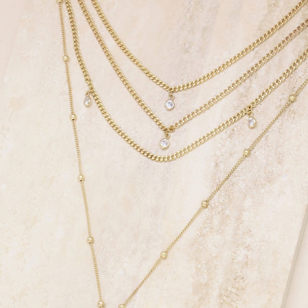 NWOT Ettika | Layered Tassel 18k Plated Necklace - Picture 3 of 7